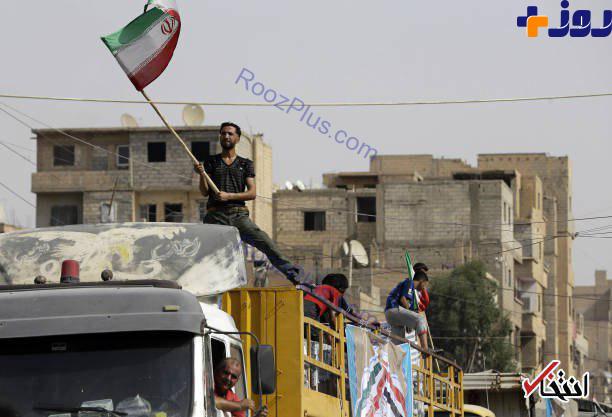 اهتزاز پرچم ايران در سوريه +عكس