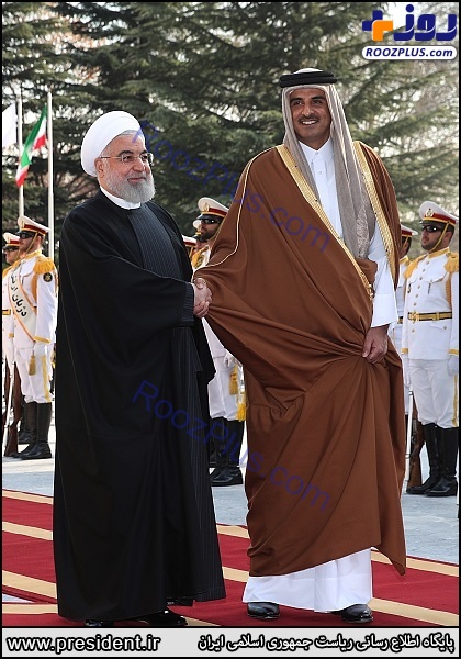 استقبال رسمی روحانی از امیر قطر +عکس