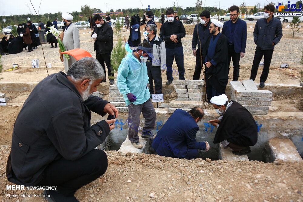 تدفین متوفیان مبتلا به کرونا در آرامستان بهشت معصومه(س) قم +عکس