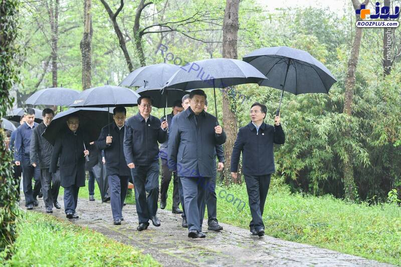 رئیس جمهور چین بدون ماسک در پارک +عکس