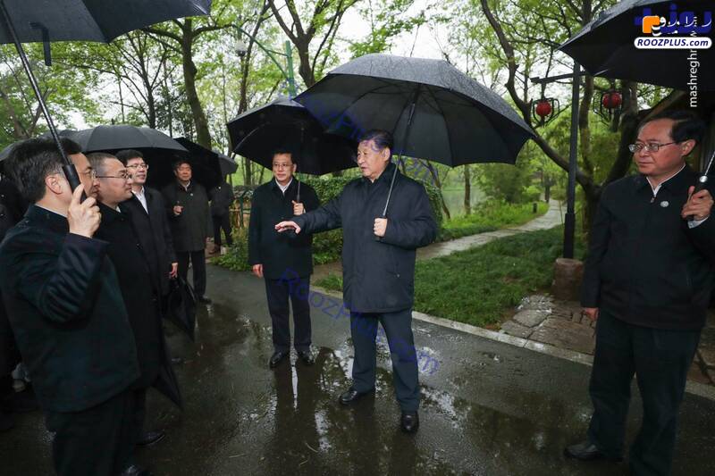 رئیس جمهور چین بدون ماسک در پارک +عکس