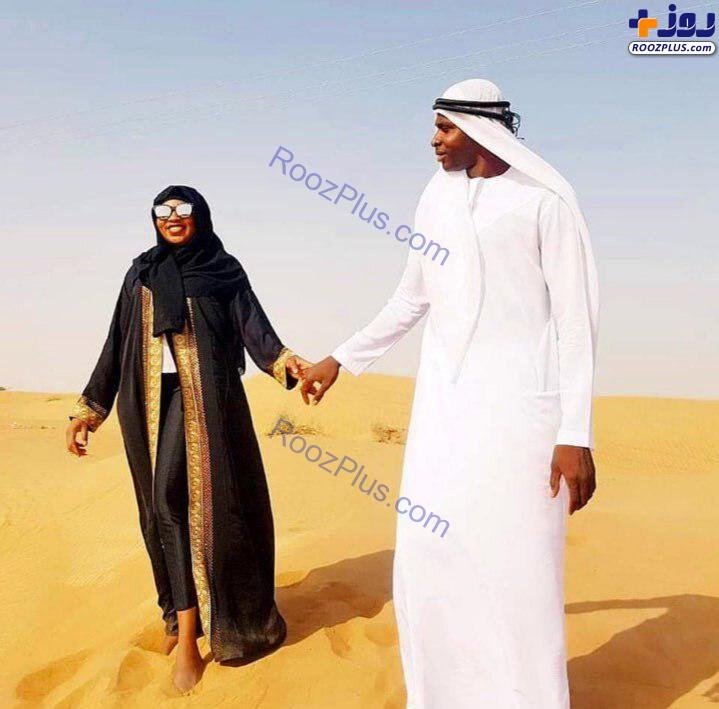 مهاجم محبوب استقلالی‌ها همراه همسرش در امارات +عکس