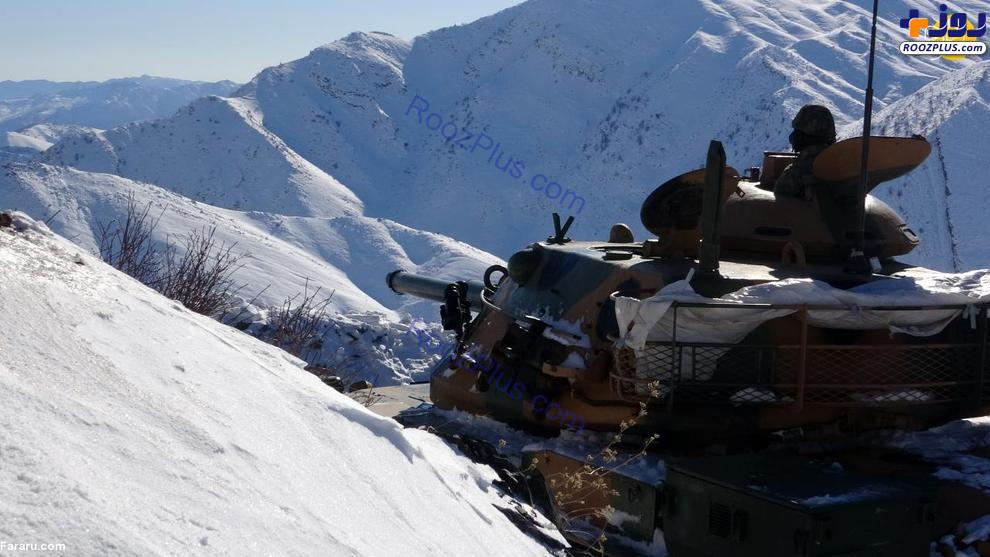 عملیات مبارزه ارتش ترکیه با پ.ک.ک در ارتفاعات برفی +عکس