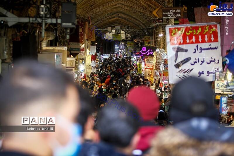 ازدحام نگران کننده مردم در بازار تهران در روزهای کرونایی/عکس