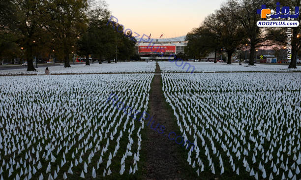 نصب ۲۵۰ هزار پرچم سفید به یاد قربانیان کرونا+عکس