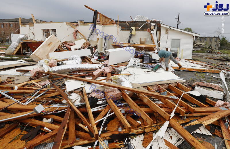 تخریب خانه ها در گردباد ایالت آلاباما +عکس