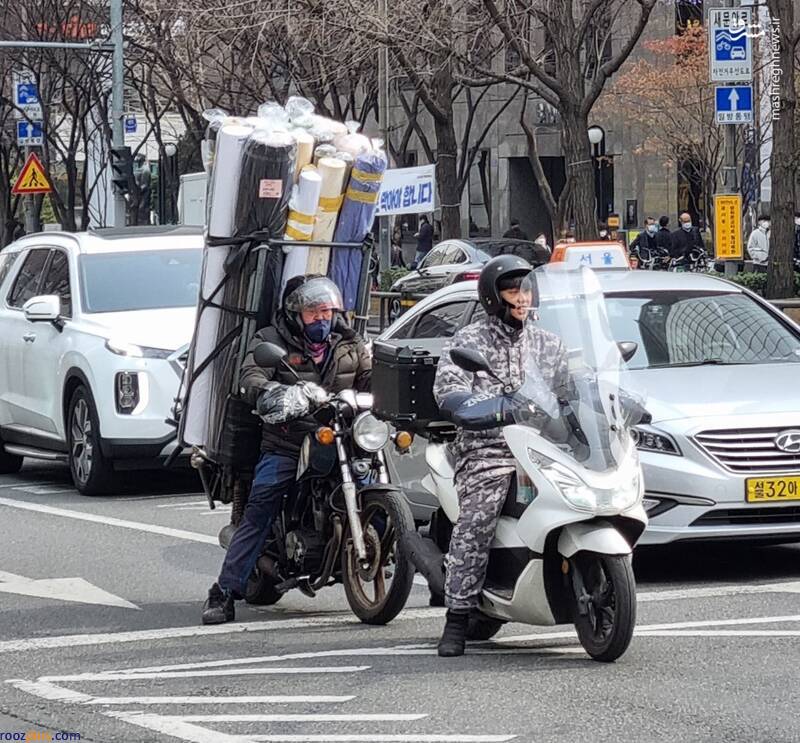 حمل بار عجیب موتورسیکلت‌ها در خیابان /عکس