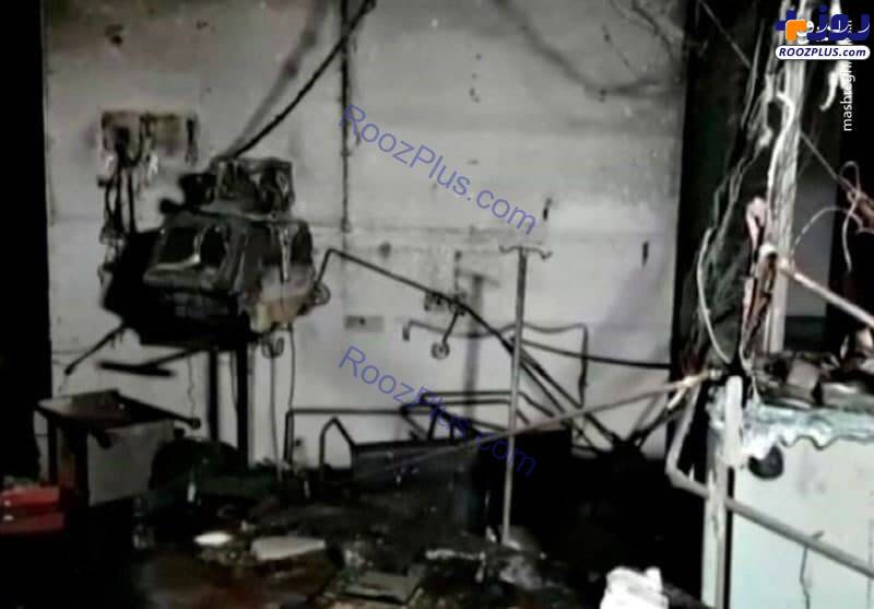 آتش سوزی در بیمارستان کرونایی ها + عکس