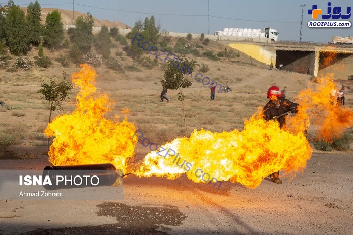 آتش سوزی و انفجار کارگاه شارژ سلیندرهای گاز مایع در قم +عکس