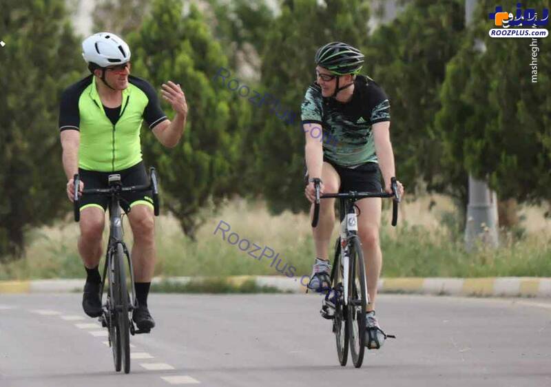 دوچرخه سواری رئیس اقلیم کردستان و سفیر انگلیس/عکس