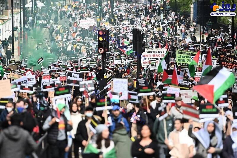 تظاهرات هزاران نفری حامیان فلسطین در لندن +عکس