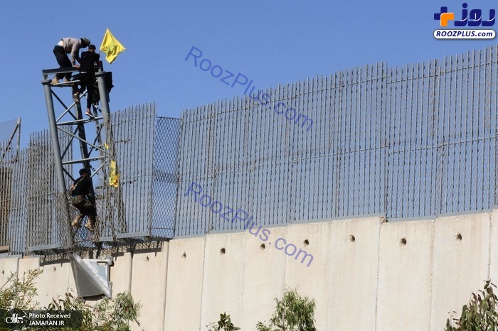 عکس/نصب پرچم حزب الله لبنان در مرز لبنان و سرزمین های اشغالی