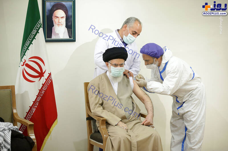 تزریق واکسن ایرانی کرونا به رهبرانقلاب +عکس