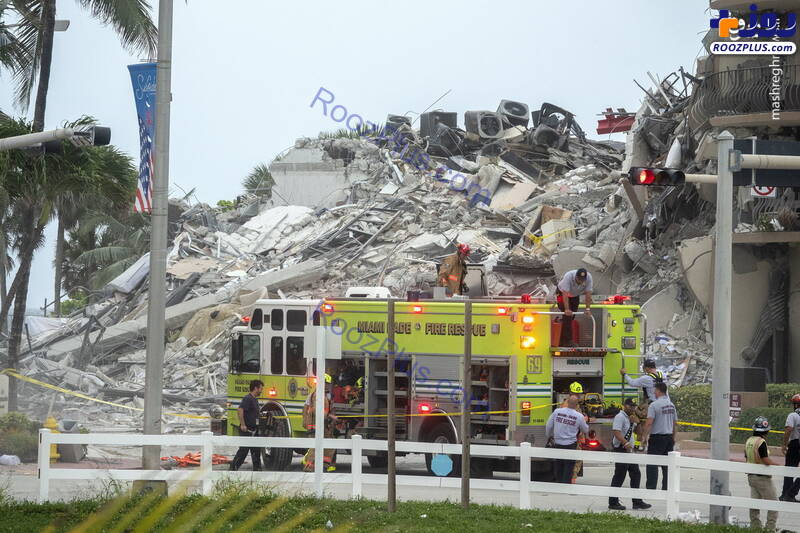 عکس/فروریختن ساختمان ۱۲ طبقه در فلوریدا