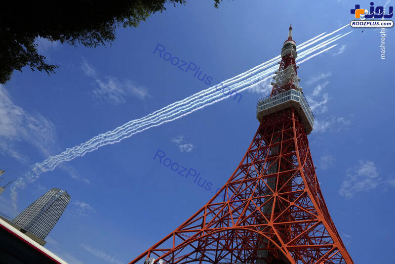 هنرنمایی در آسمان توکیو ساعاتی قبل از افتتاحیه/عکس