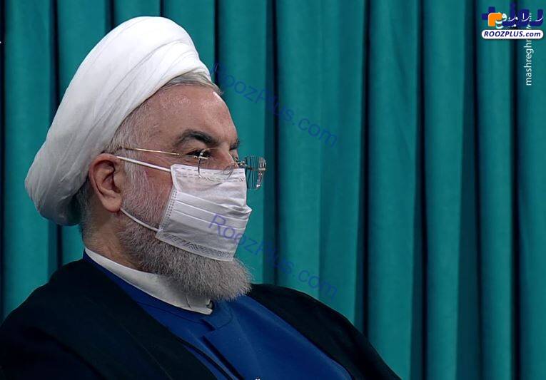 چهره روحانی هنگام ارائه گزارش رئیسی از وضعیت موجود +عکس
