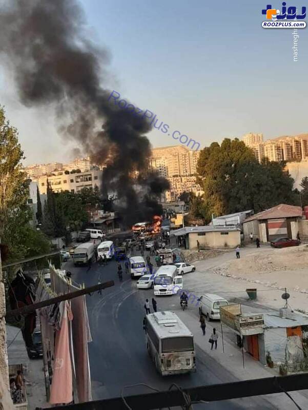 حمله تروریستی به اتوبوس حامل سربازان در سوریه/عکس