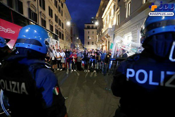 توپ آب‌پاش و گاز اشک‌آور، پاسخ پلیس ایتالیا به معترضان به سیاست‌های کرونایی