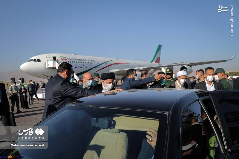 تصاویری از رئیس جمهور در فرودگاه فارس