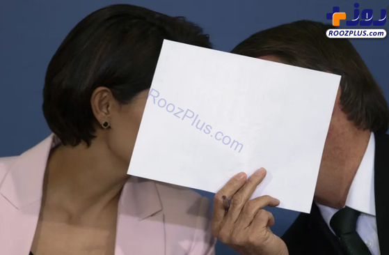 پچ پچ رییس جمهوری برزیل و همسرش هنگام یک سخنرانی عمومی +عکس