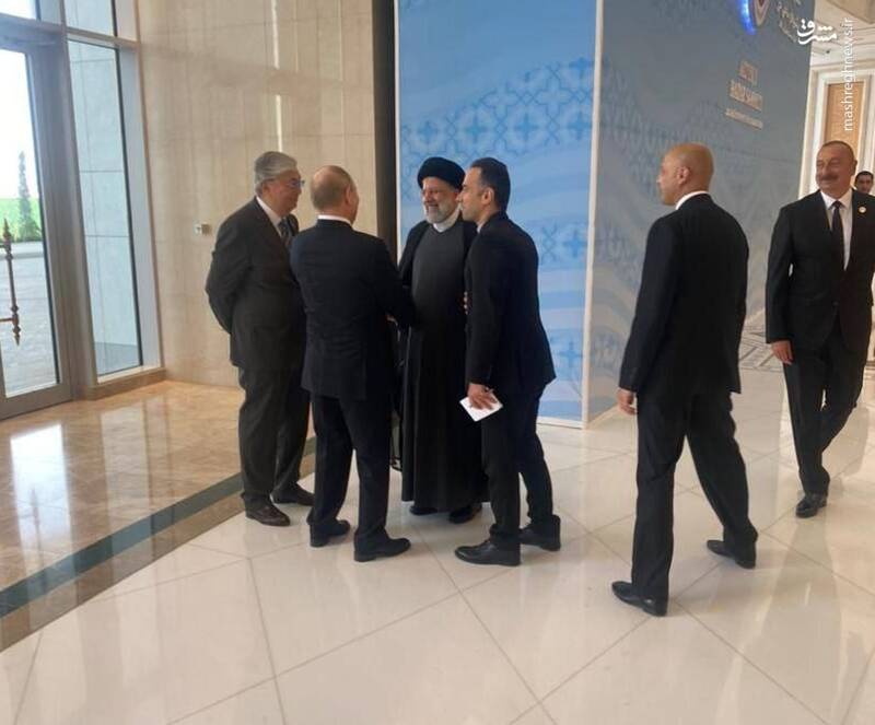 عکس/ دیدار رئیسی و پوتین در حاشیه اجلاس کشورهای ساحلی