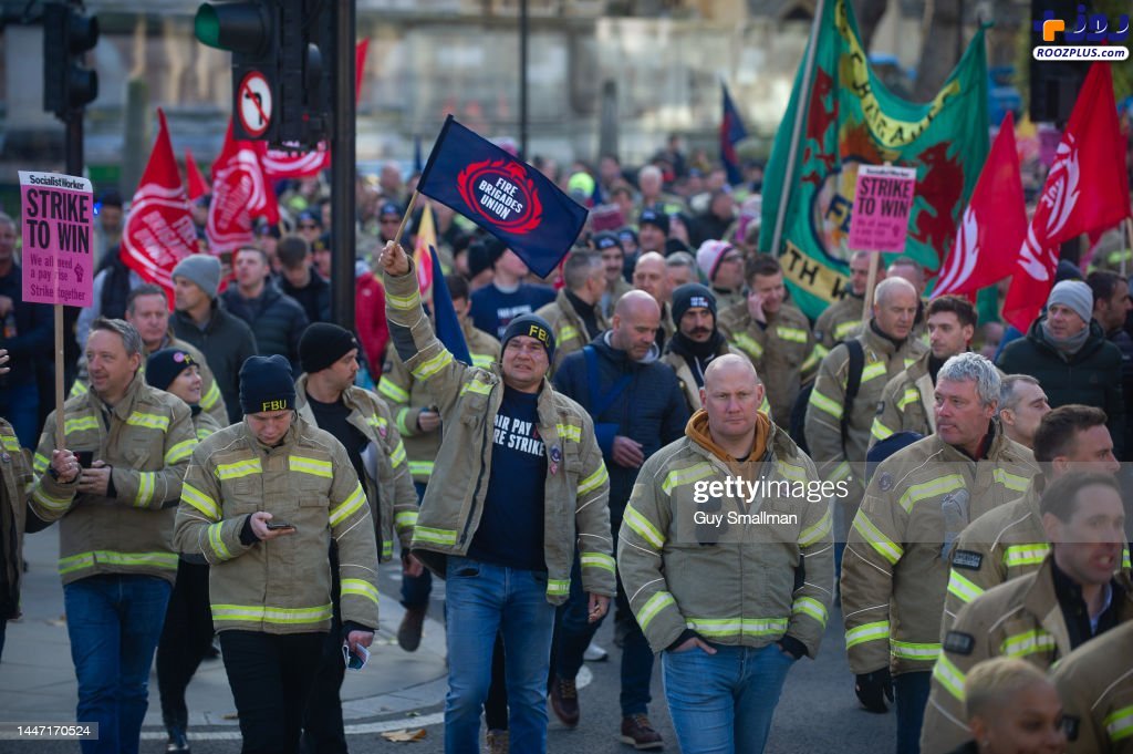 اعتصاب و تظاهرات آتش نشانان در لندن +عکس